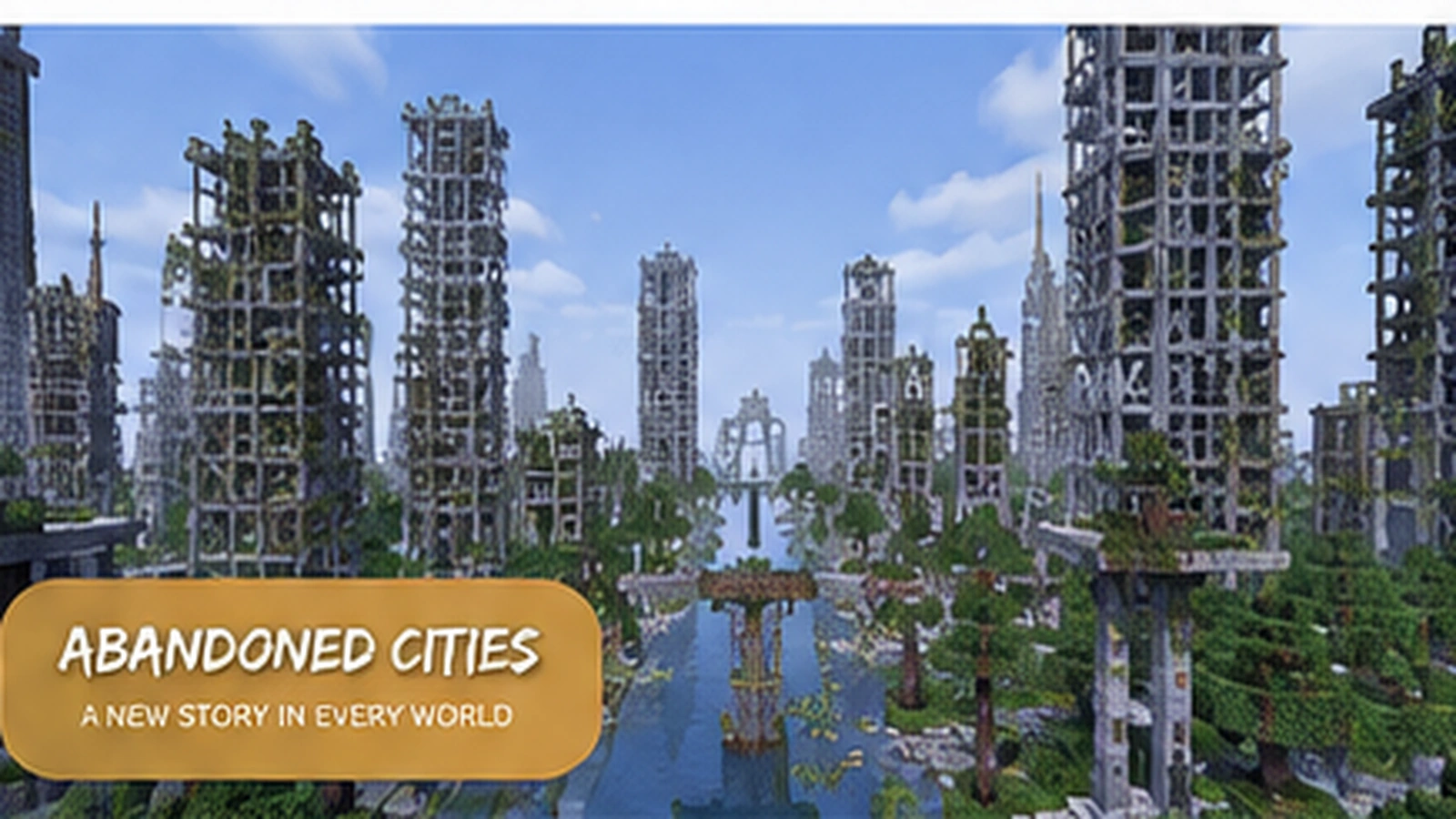 Abandoned city world generation scene for Lost Cities Mod